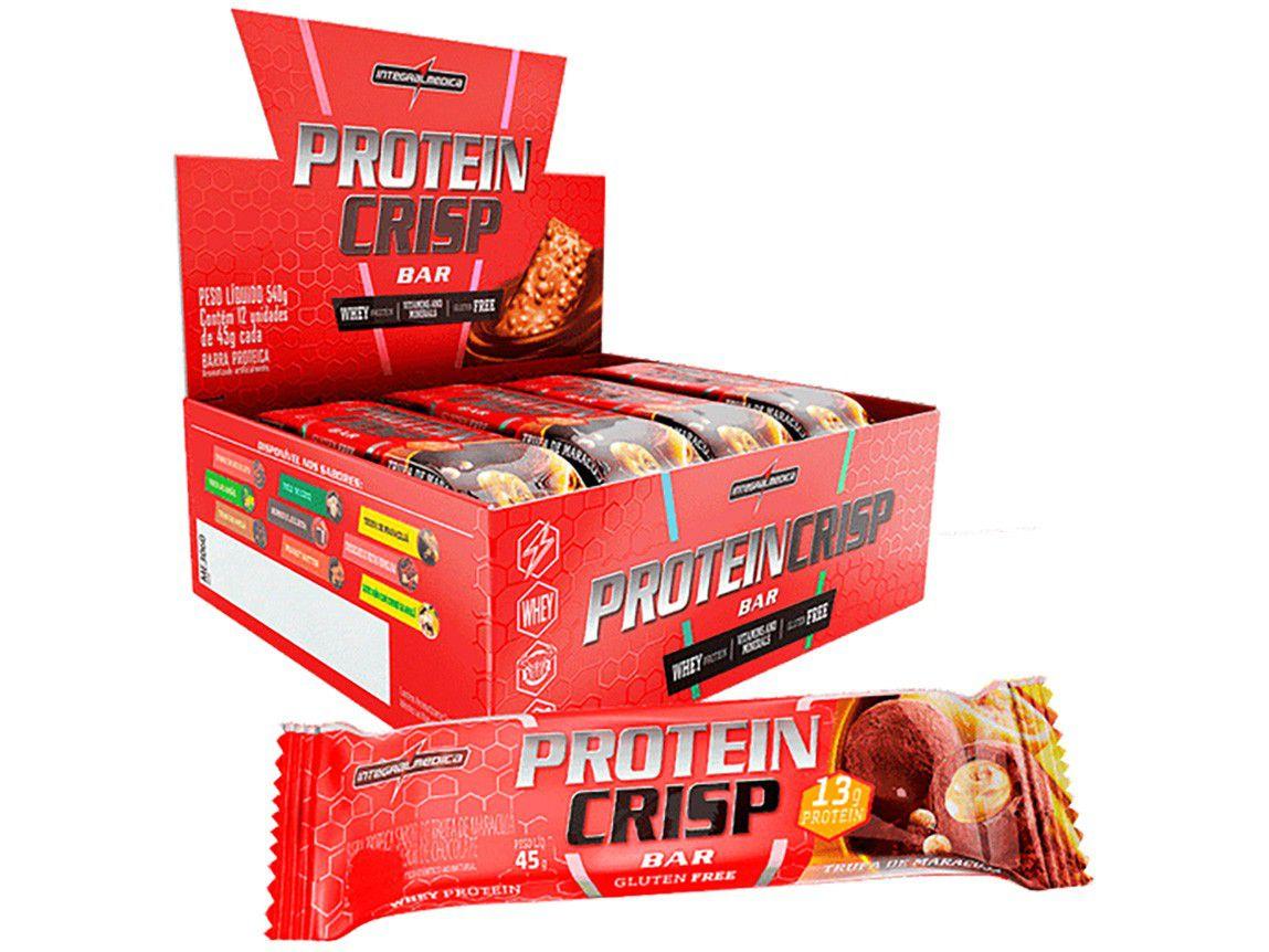 Barra de Proteína Integralmédica Protein Crisp - Bar Trufa de Maracujá Natural 45g cada 12 Unidades
