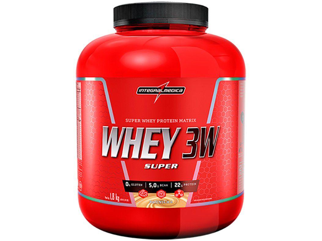 Whey Protein Concentrado Isolado Hidrolisado - Integralmédica 3W Super 1,8kg Baunilha sem Açúcar