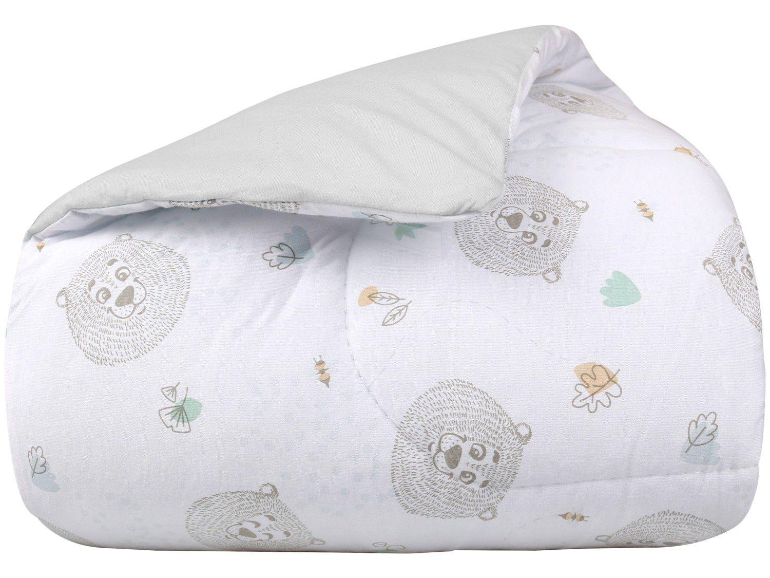 Edredom para Berço Atlântica Malha Baby Ninar - Amigo Urso Prata