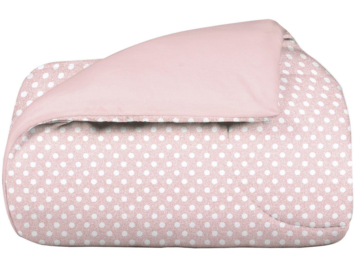 Edredom para Berço Atlântica Malha Baby Ninar - Mini Dots Rosa Vintage