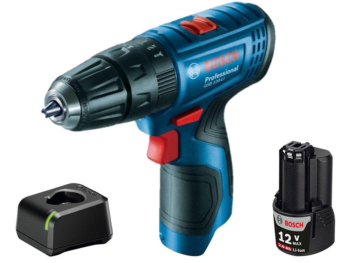 Furadeira e Parafusadeira a Bateria de Impacto - Bosch 12V Velocidade Variável 3/8" Professional