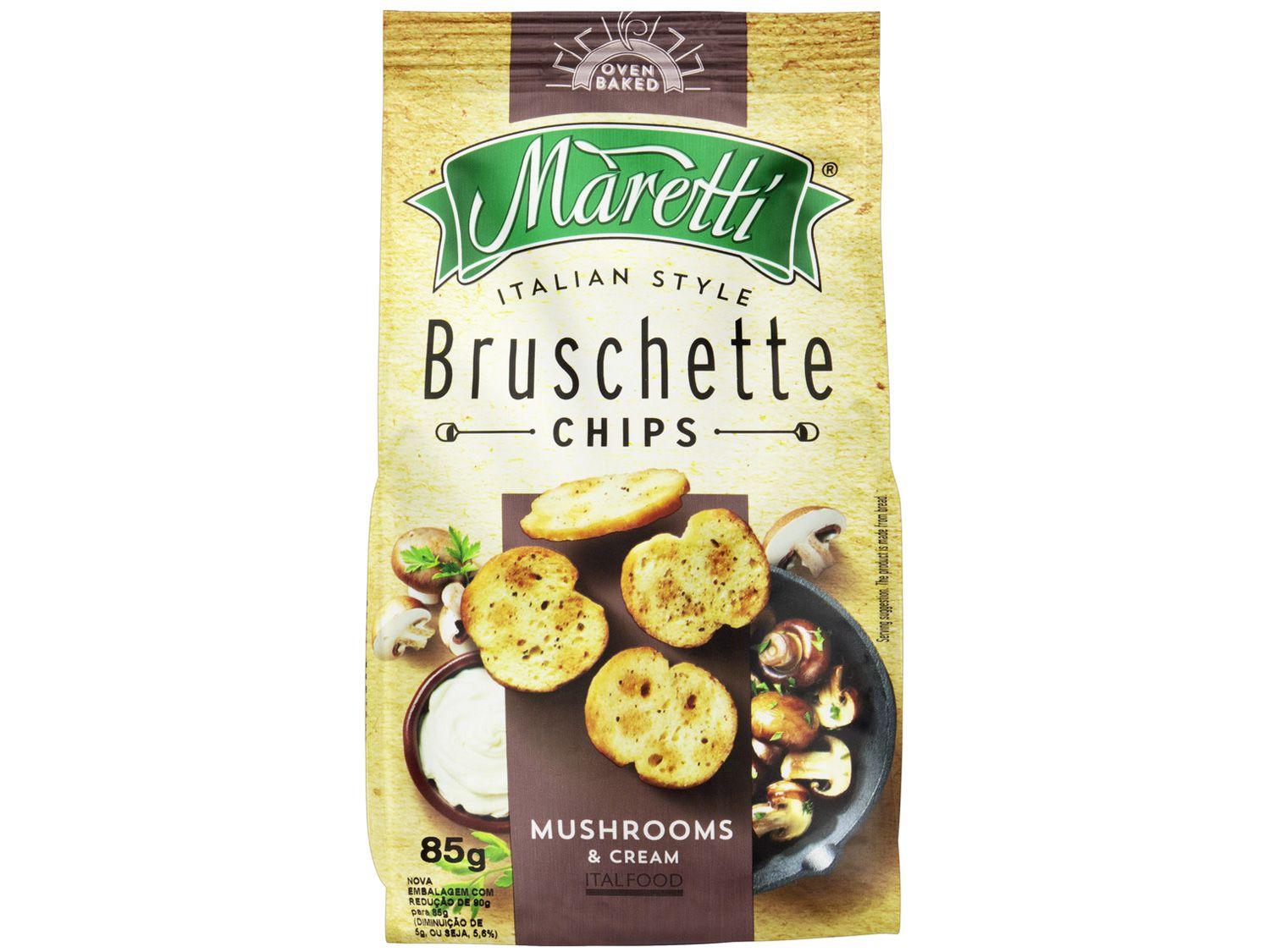 Torrada Salgada Maretti Cogumelos e Creme - Bruschette Chips 85g