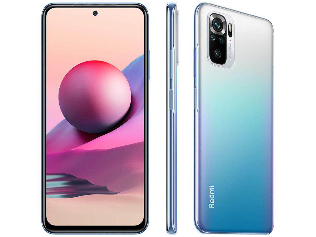 Smartphone Xiaomi Redmi Note 10S 128GB Azul 4G+ - 6GB RAM Tela 6,43" Câm. Quádrupla + Selfie 13MP