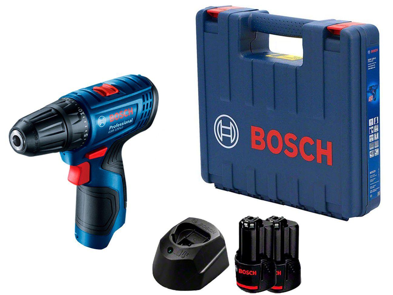 Parafusadeira Bosch a Bateria 12V 3/8" - Velocidade Variável com Maleta 5 Peças