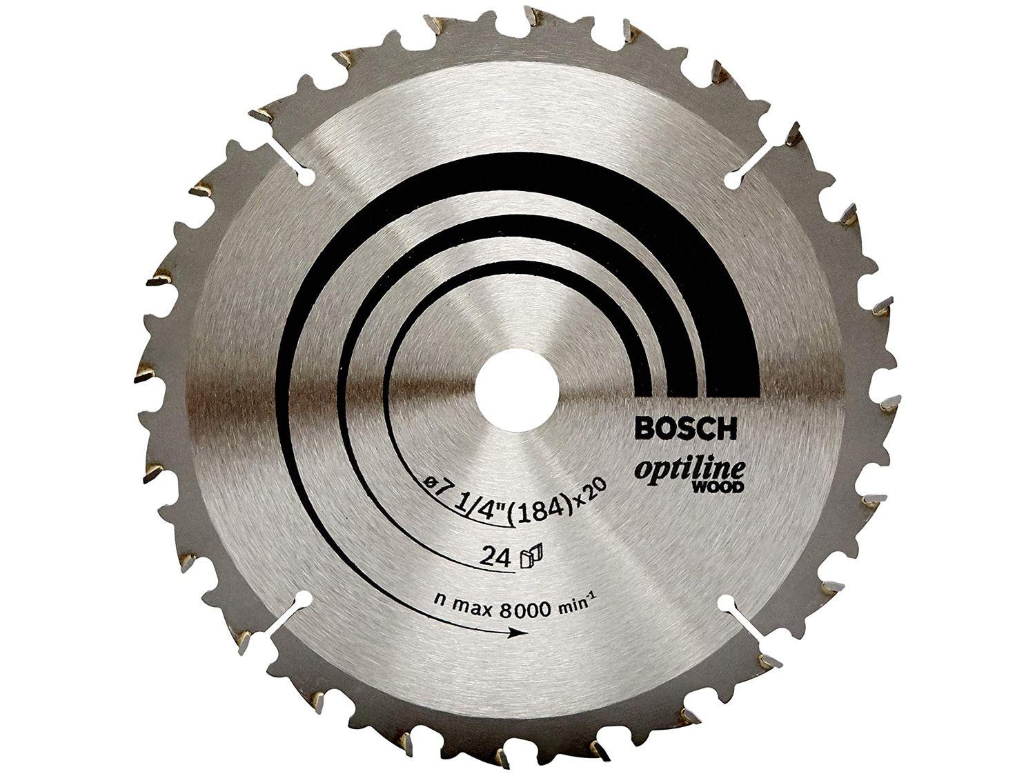 Disco de Serra Circular 184x20mm 24 Dentes - para Madeira Bosch Optiline Wood
