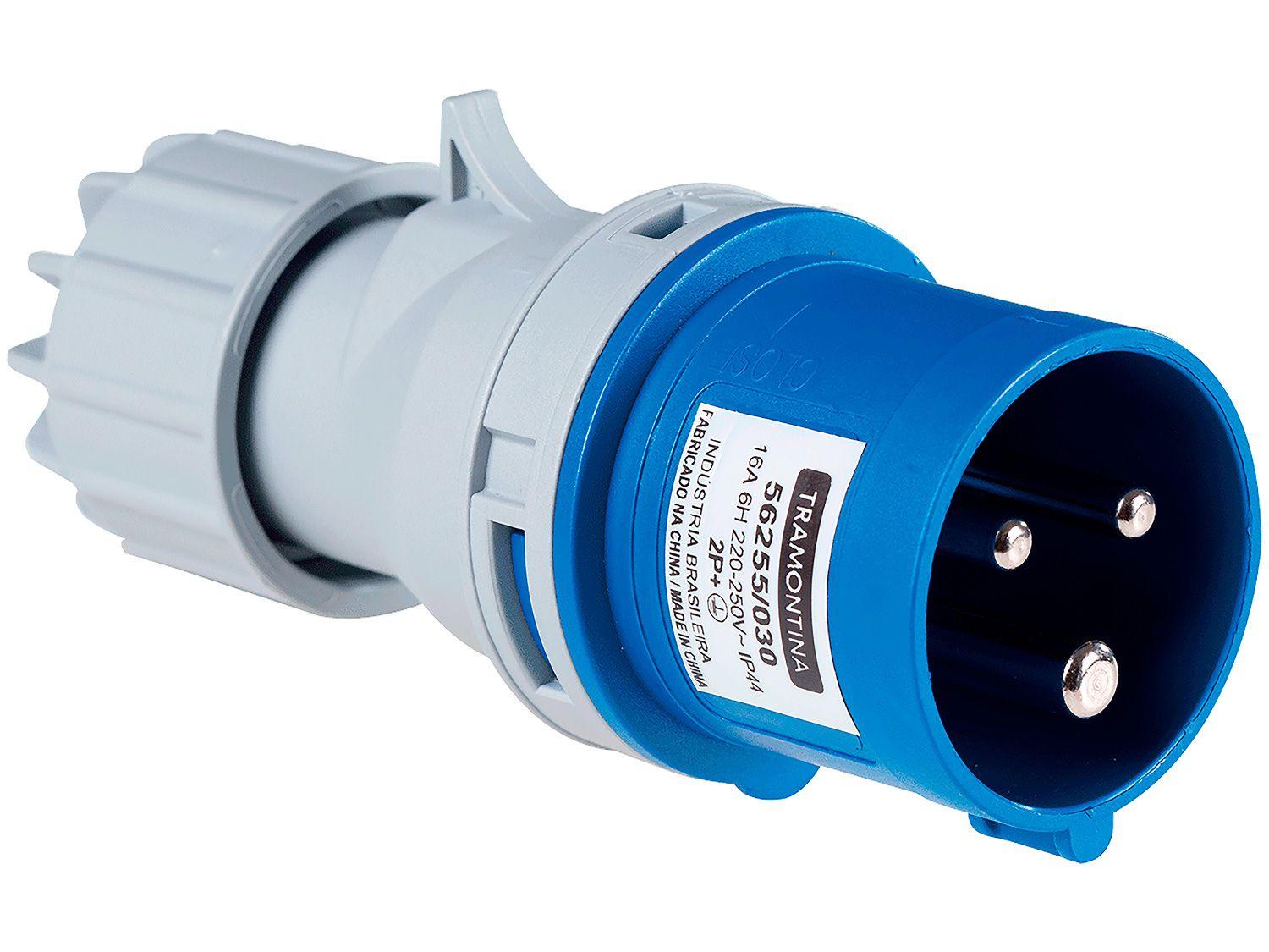 Plug Móvel Industrial 2P+T 16A 220-250V - 6h Tramontina Eletrik