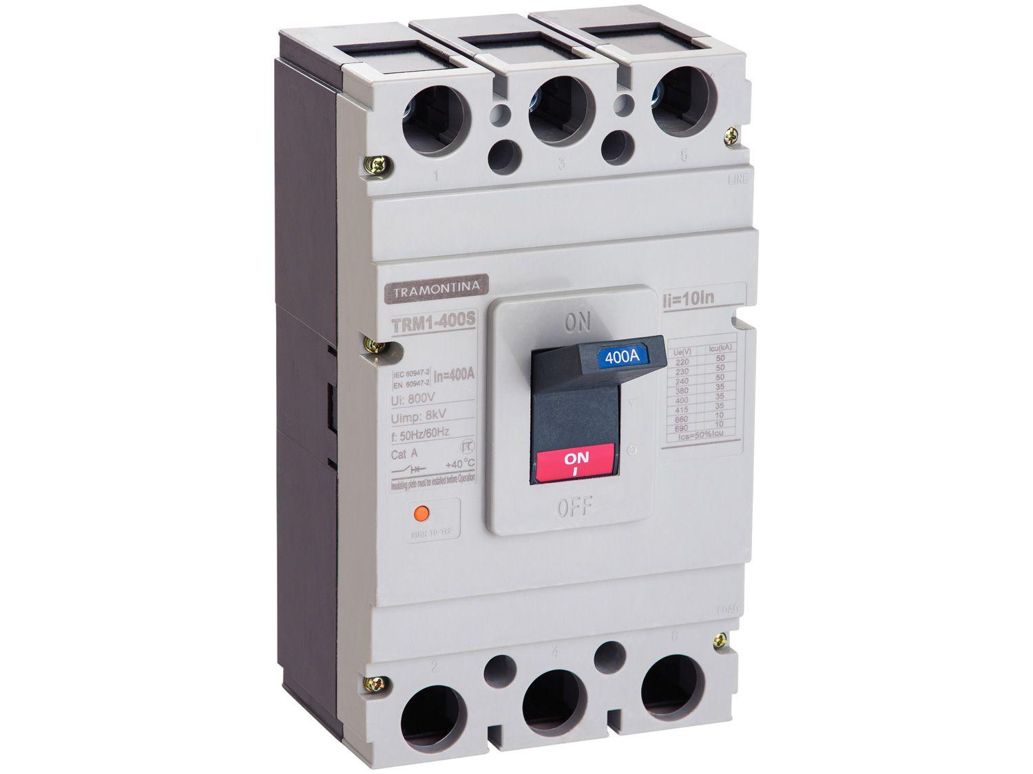 Disjuntor Caixa Moldada Tripolar Tramontina - TRM1 400S 3P 400A 35-50KA