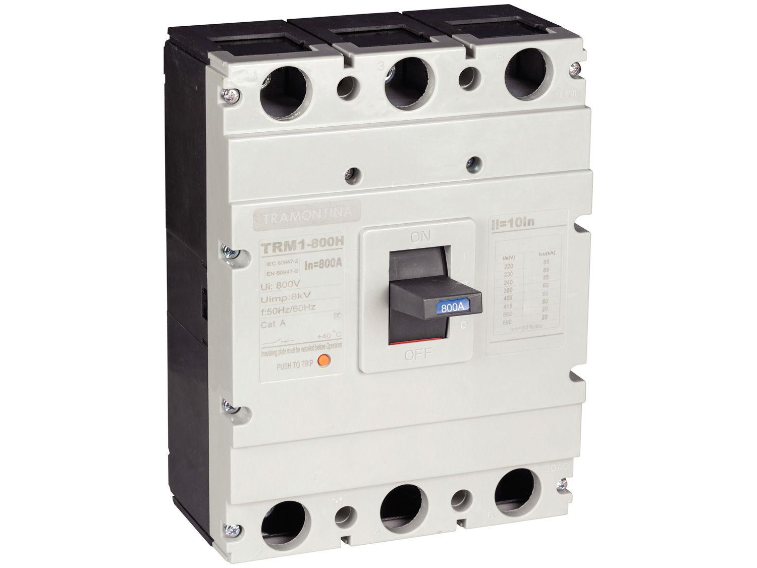 Disjuntor Caixa Moldada Tripolar Tramontina - TRM1 800H 3P 800A 60-85KA