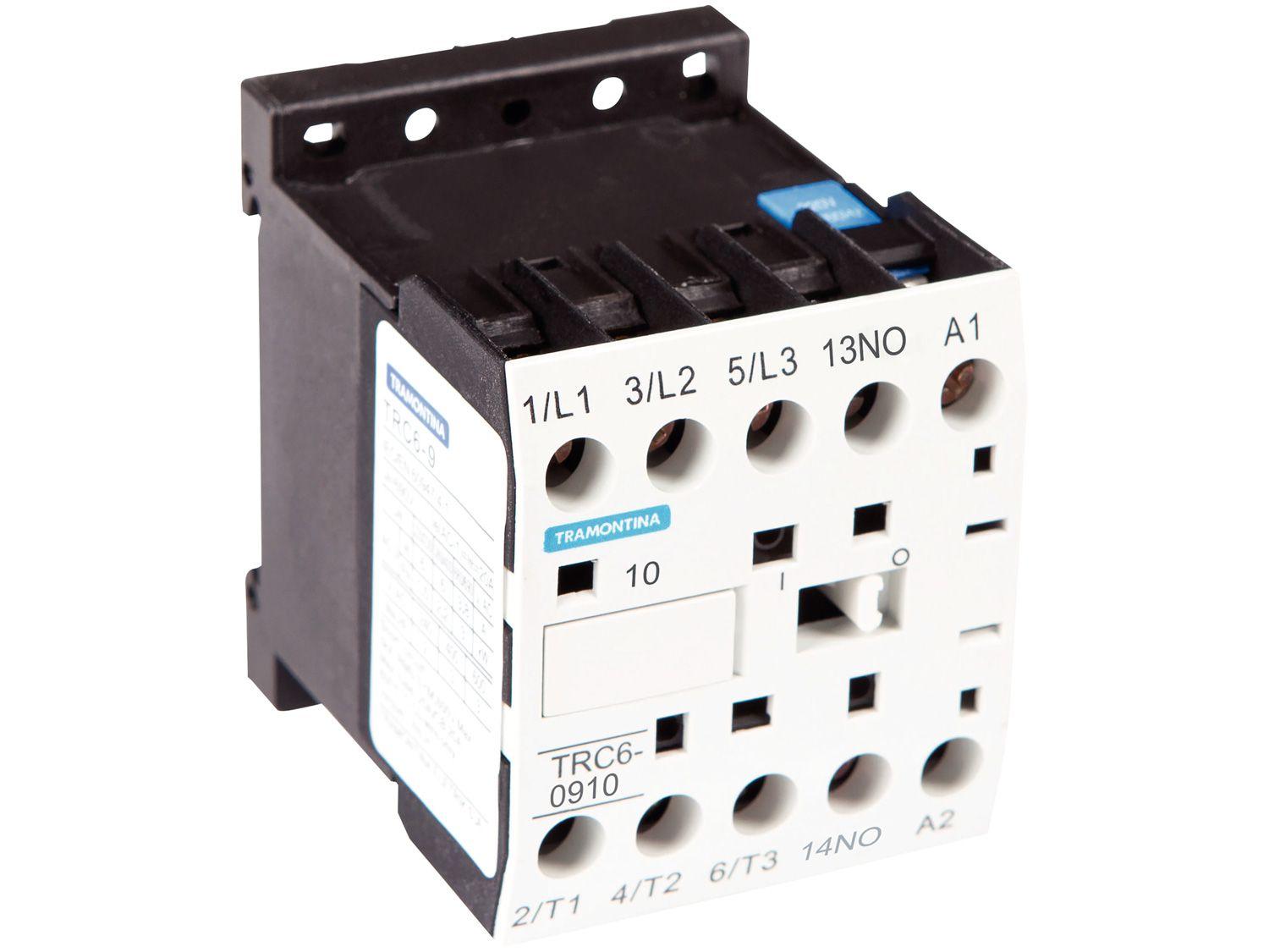 Mini Contator Tripolar Tramontina TRC6-0910 - 9A 220VCA 50/60Hz 1NA