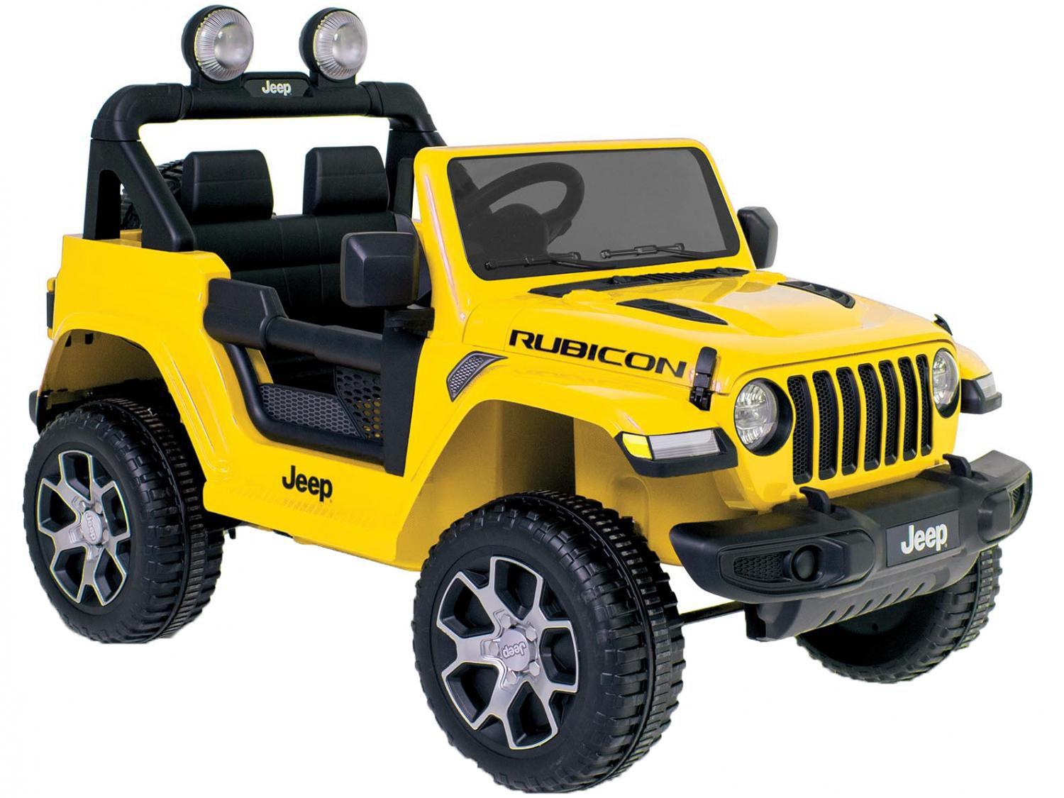Jeep Elétrico Infantil Amarelo Bandeirante - Jeep Wrang com Controle Remoto 2 Marchas