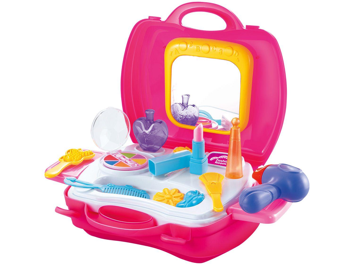 Kit Salão de Beleza de Brinquedo - Maquiadora Kid Candide 19 Peças