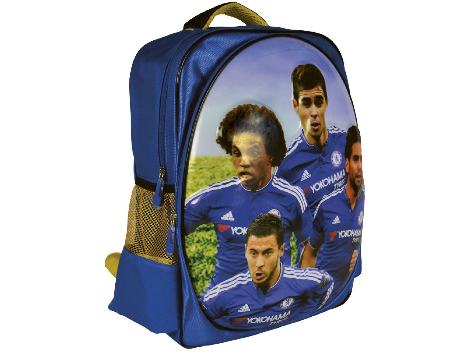 Mochila Infantil Escolar Maccabi Art 14,5L - Chelsea Time de Futebol Azul e Amarelo