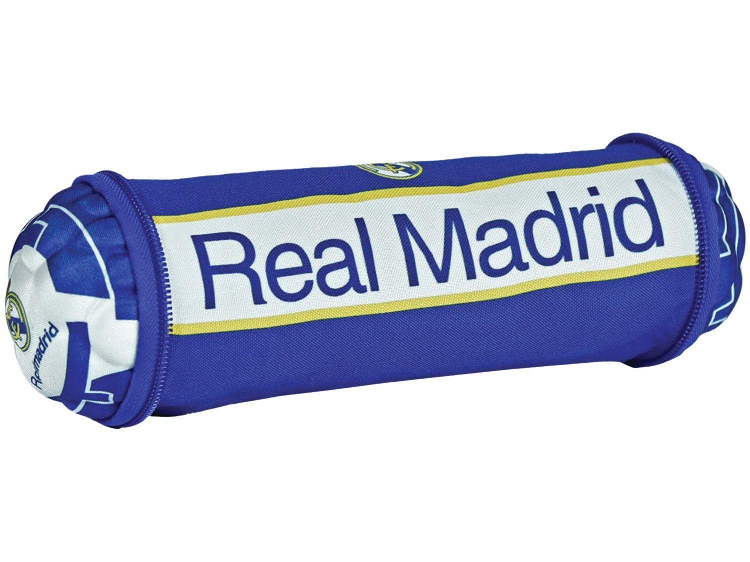 Estojo Escolar Bola Real Madrid Maccabi Art - Azul e Branco