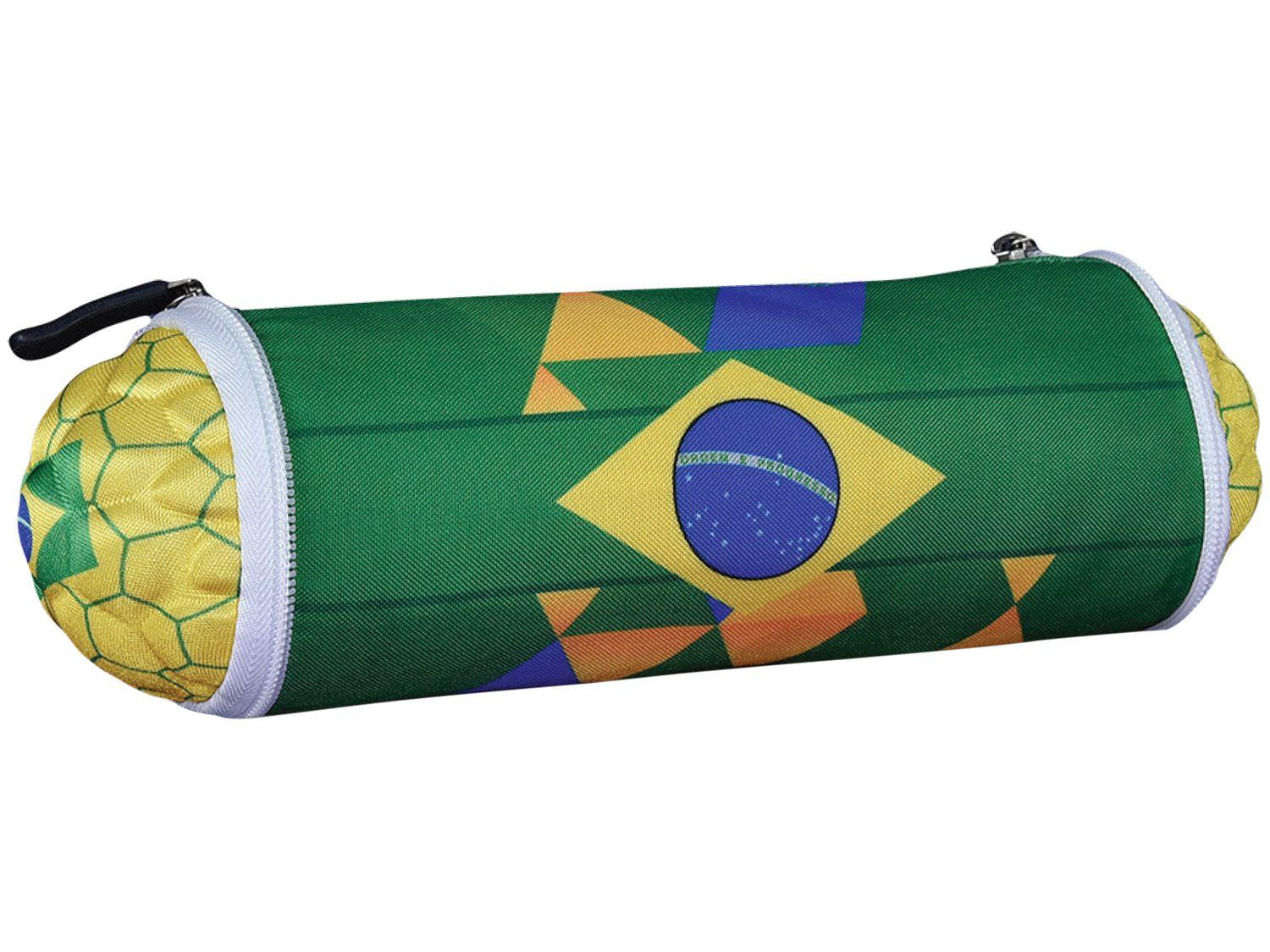 Estojo Escolar Bola Brasil Maccabi Art - Verde e Amarelo