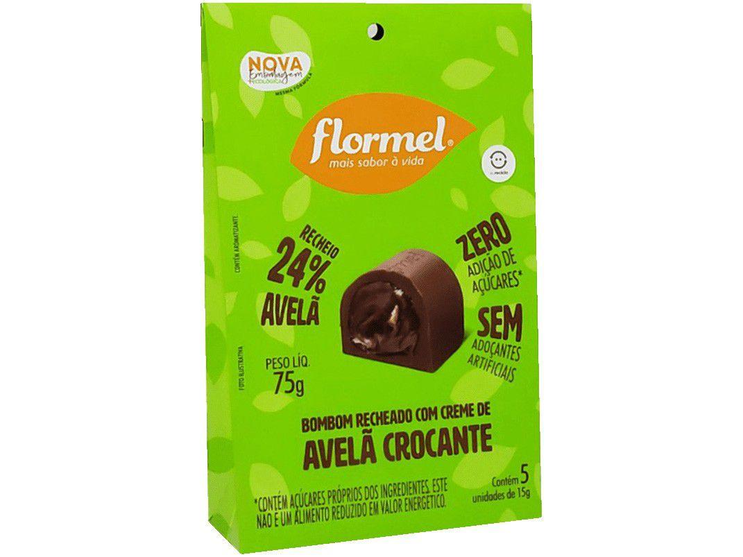 Bombom Flormel Avelã Crocante Ao Leite - Zero Açúcar 75g