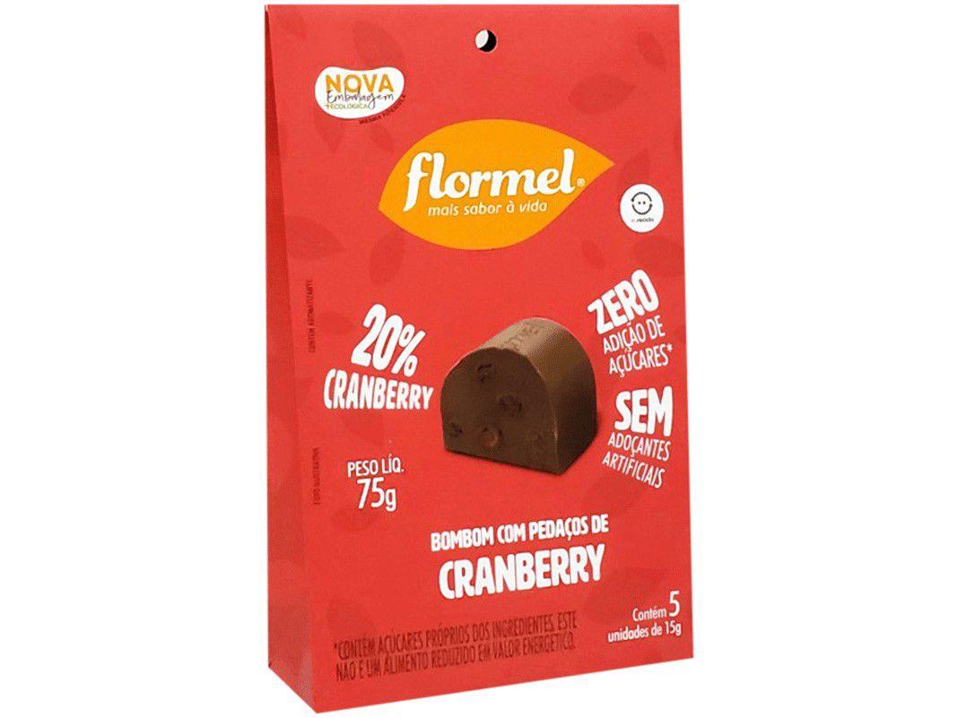 Bombom Flormel Cranberry Ao Leite - Zero Açúcar 75g
