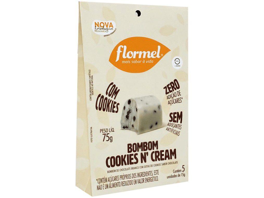 Bombom Flormel Cookies n Cream Branco - Zero Açúcar 75g