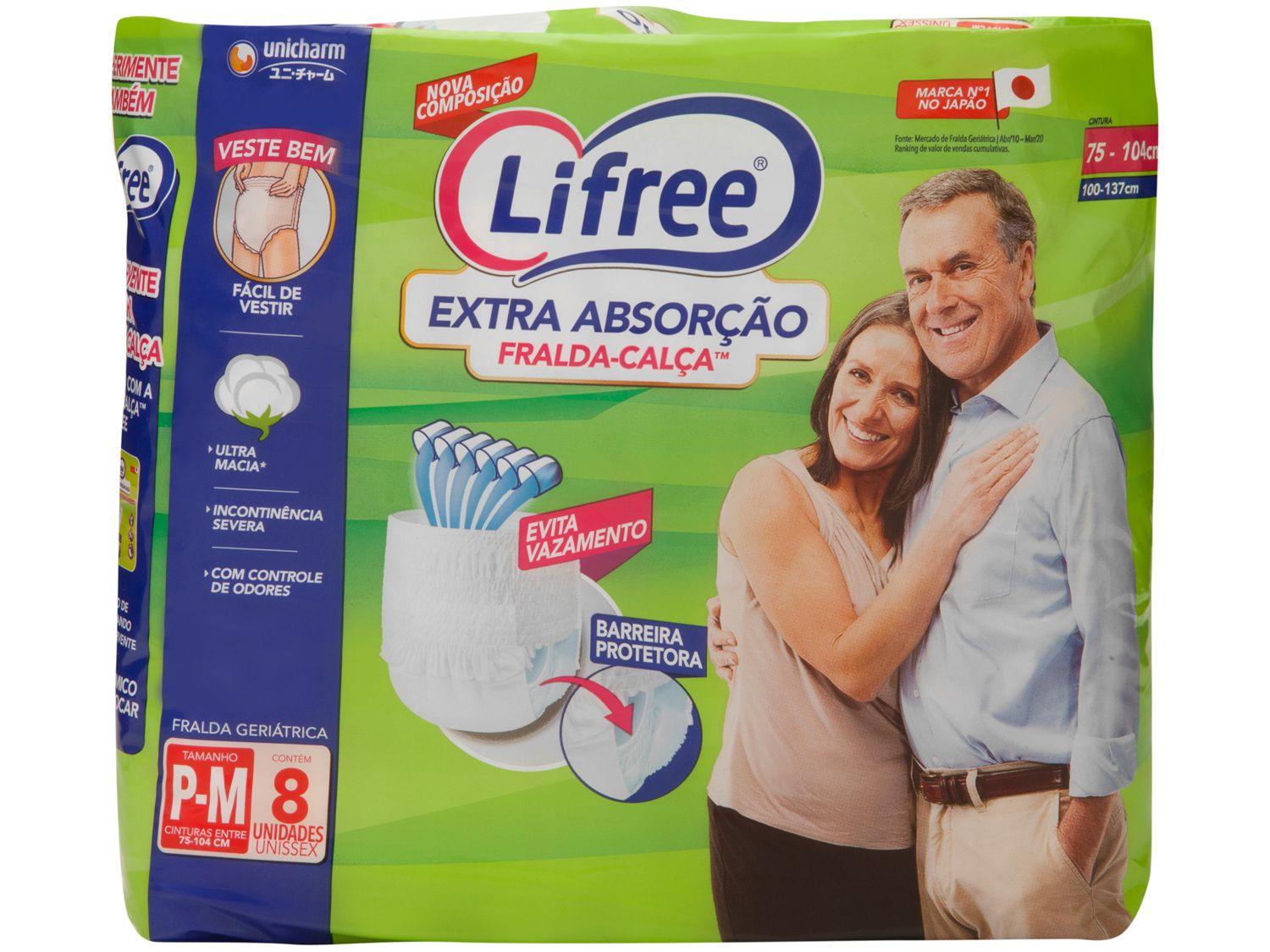 Fralda Geriátrica Lifree Extra Absorção P/M - 8 Unidades