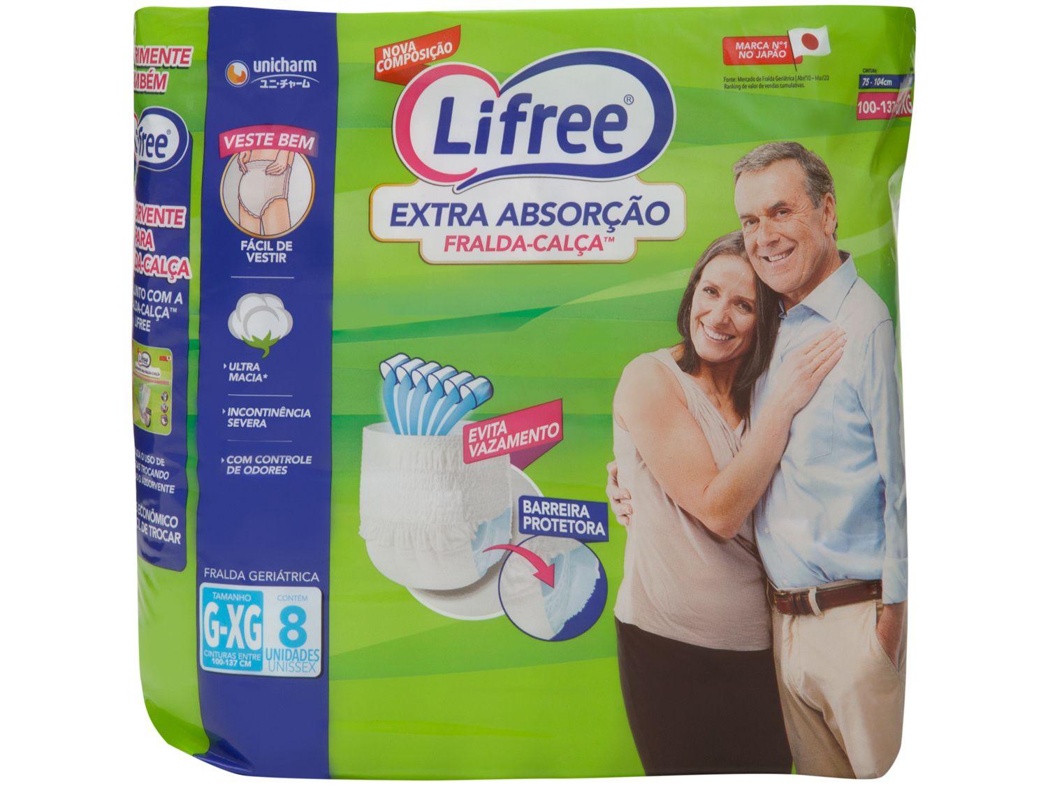 Fralda Geriátrica Lifree Extra Absorção G/XG - 8 Unidades