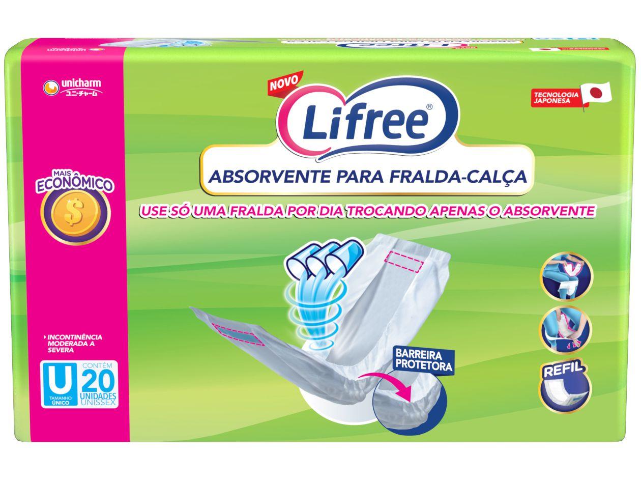 Refil para Fralda Geriátrica Lifree - para Fralda-Calça Tam. Único 20 Unidades