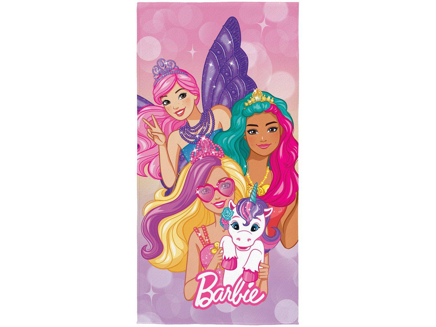 Toalha de Banho Infantil Lepper Algodão - Aveludada Barbie
