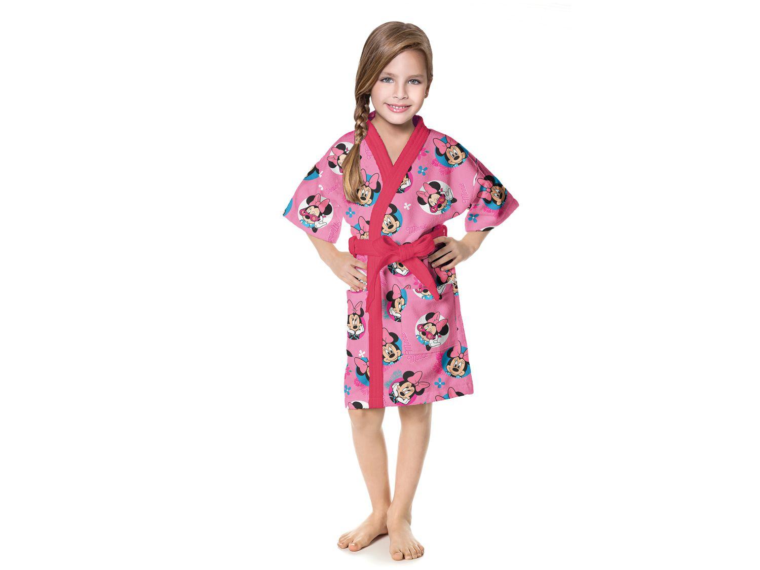 Roupão Infantil Lepper Minnie Feminino Rosa