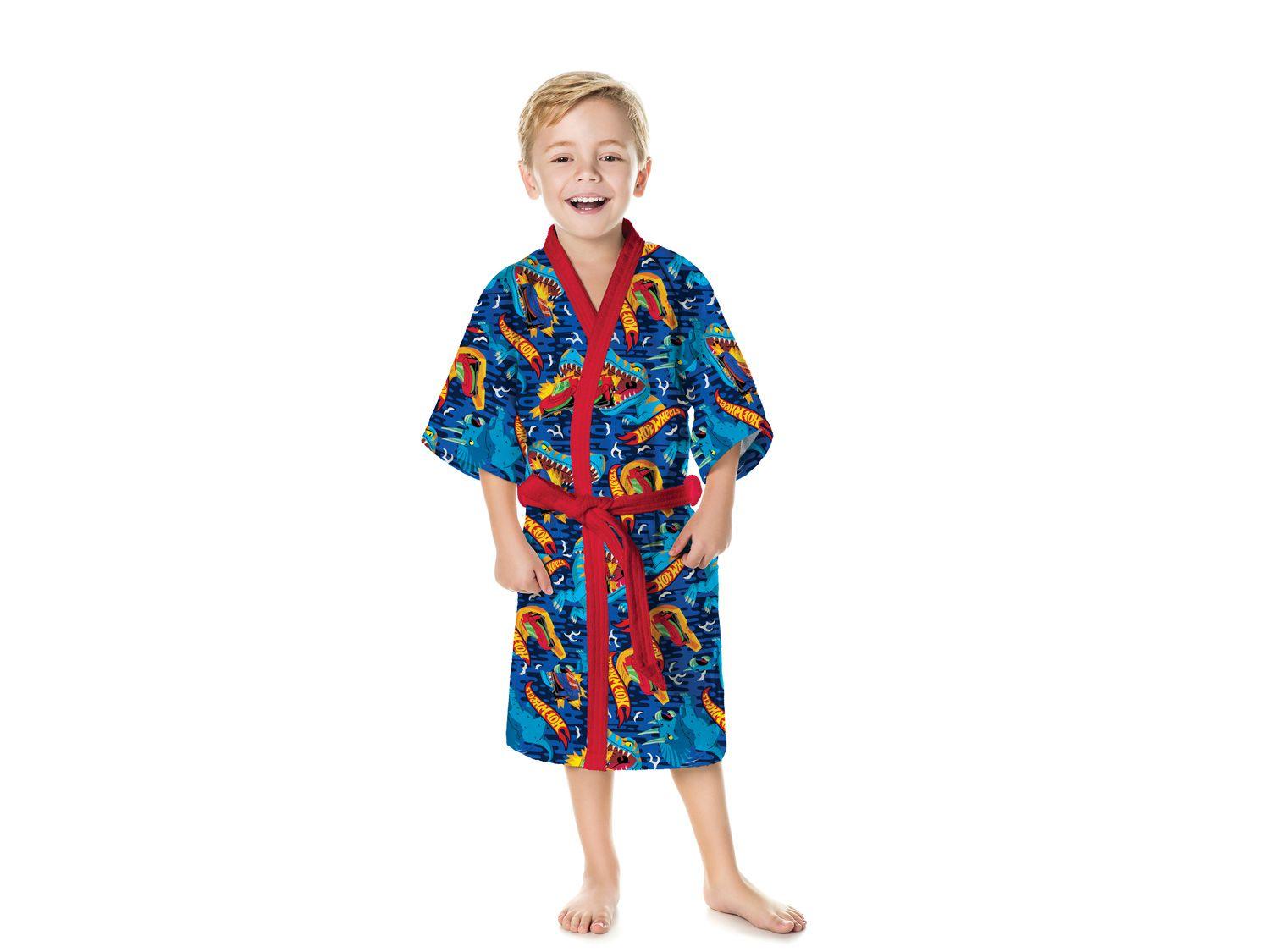 Roupão Infantil Lepper Hot Wheels Azul