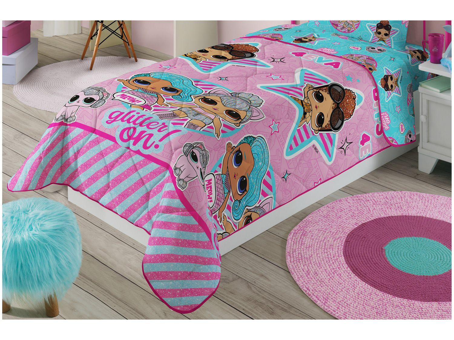 Edredom Infantil Solteiro Lepper Microfibra - LOL Rosa