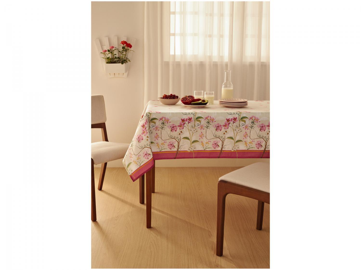 Toalha de Mesa Quadrada Lepper Rosa - 140x140cm POP Terraço