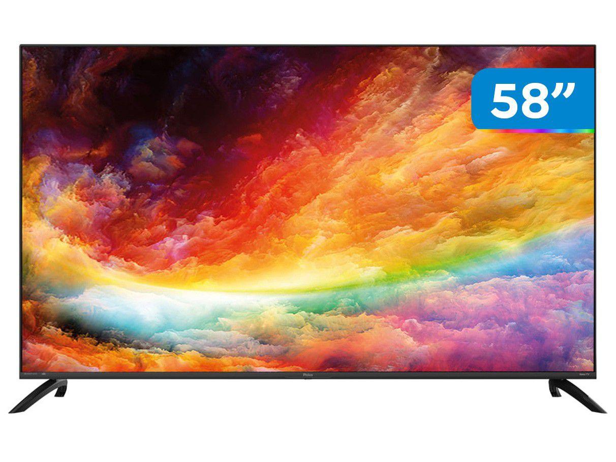 Smart TV 58" UHD D-LED Philco PTV58G70RCBL - VA 60Hz Wi-Fi Bluetooth 3 HDMI 2 USB