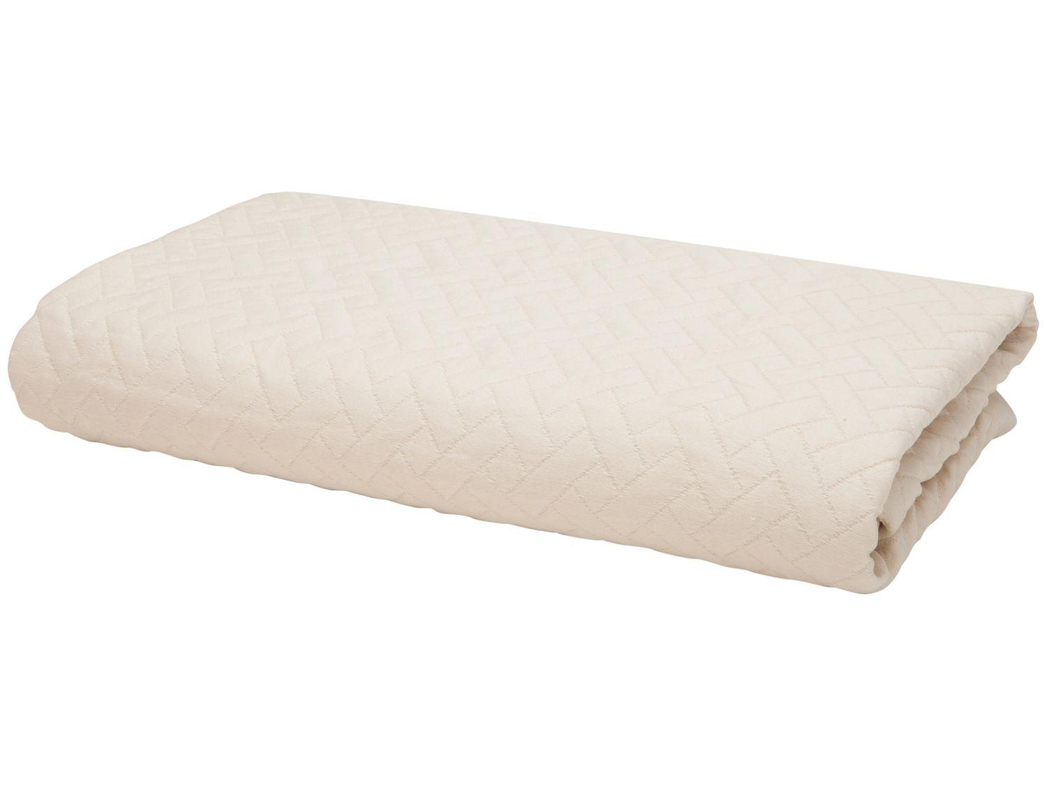 Peseira Casal 65x220cm Bege Lartex Jacquard Matt