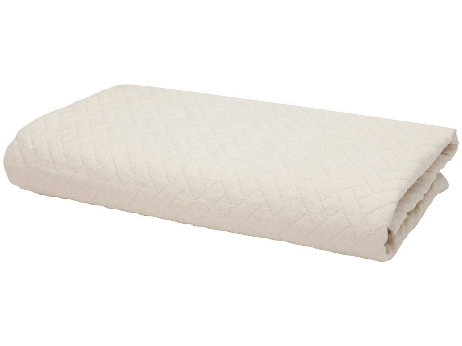 Peseira King 65x260cm Bege Lartex Jacquard Matt