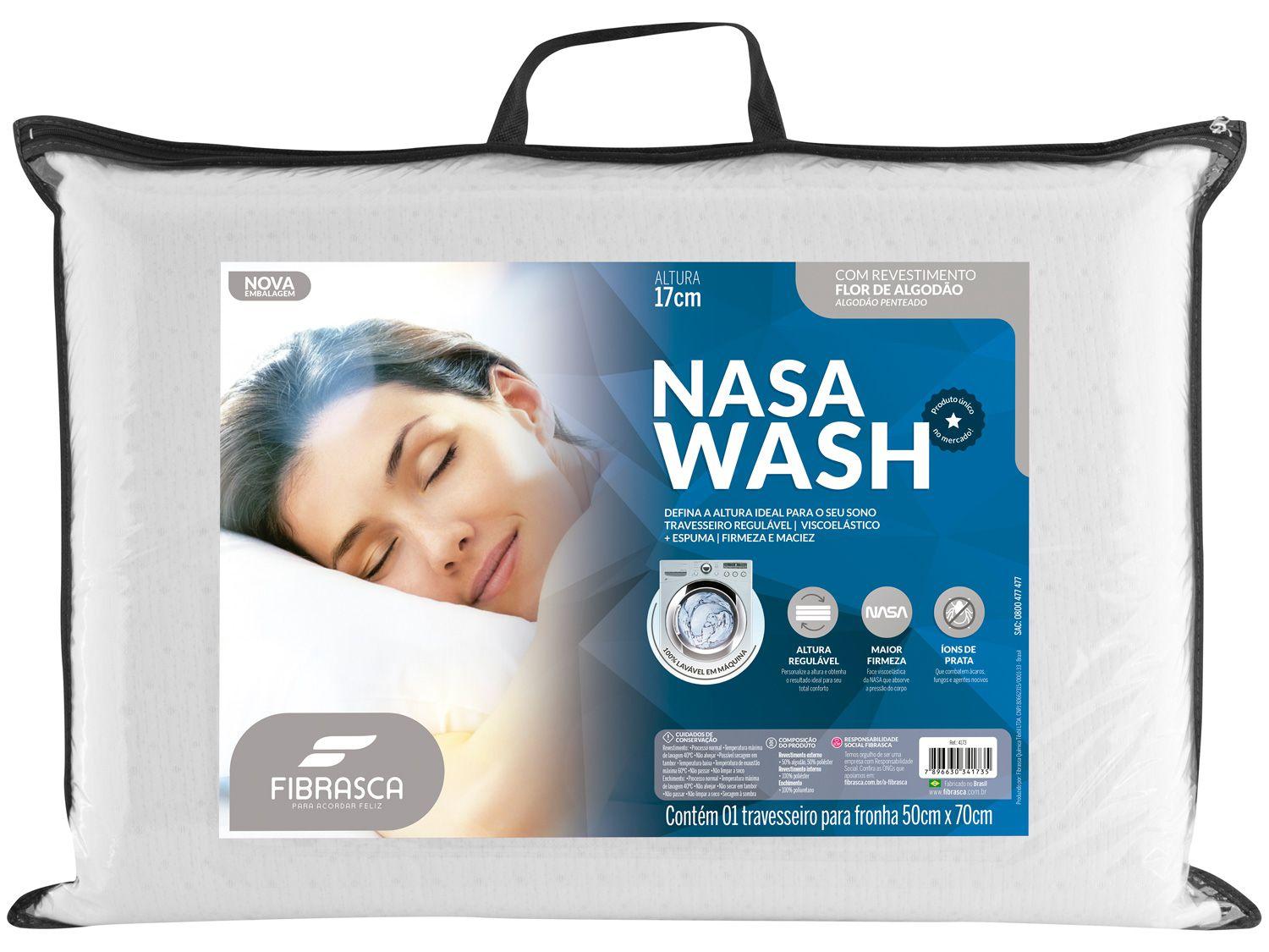 Travesseiro Fibrasca de Cabeça Dupla Face - Nasa Wash