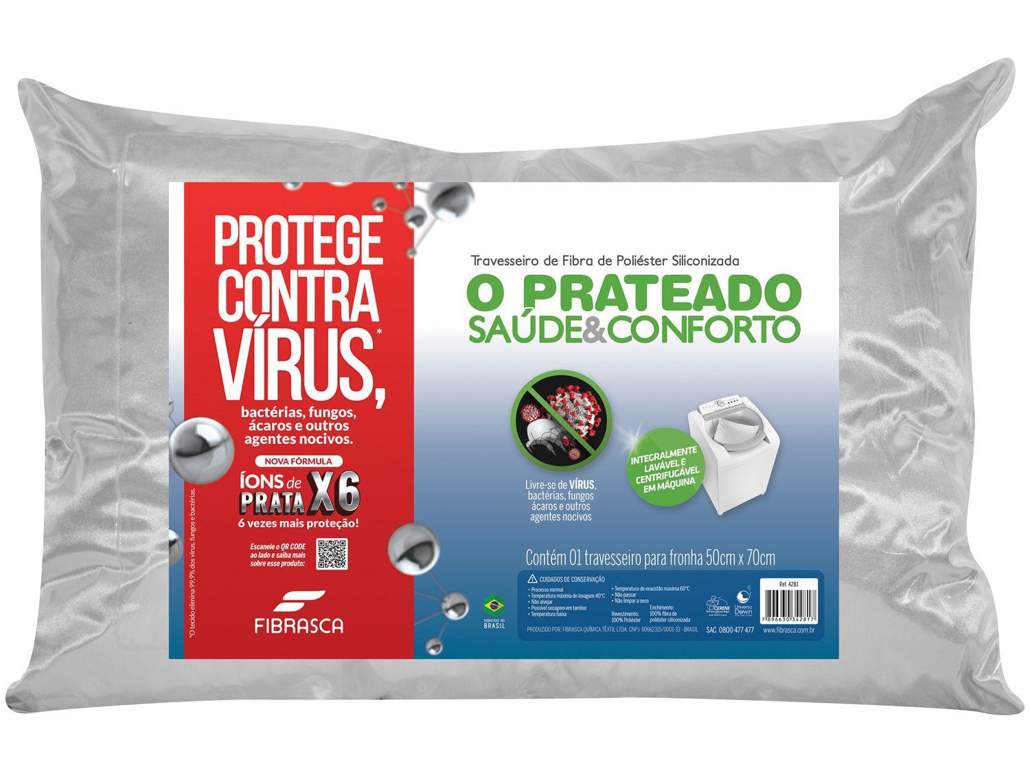 Travesseiro Fibrasca de Cabeça Saúde e Conforto - O Prateado