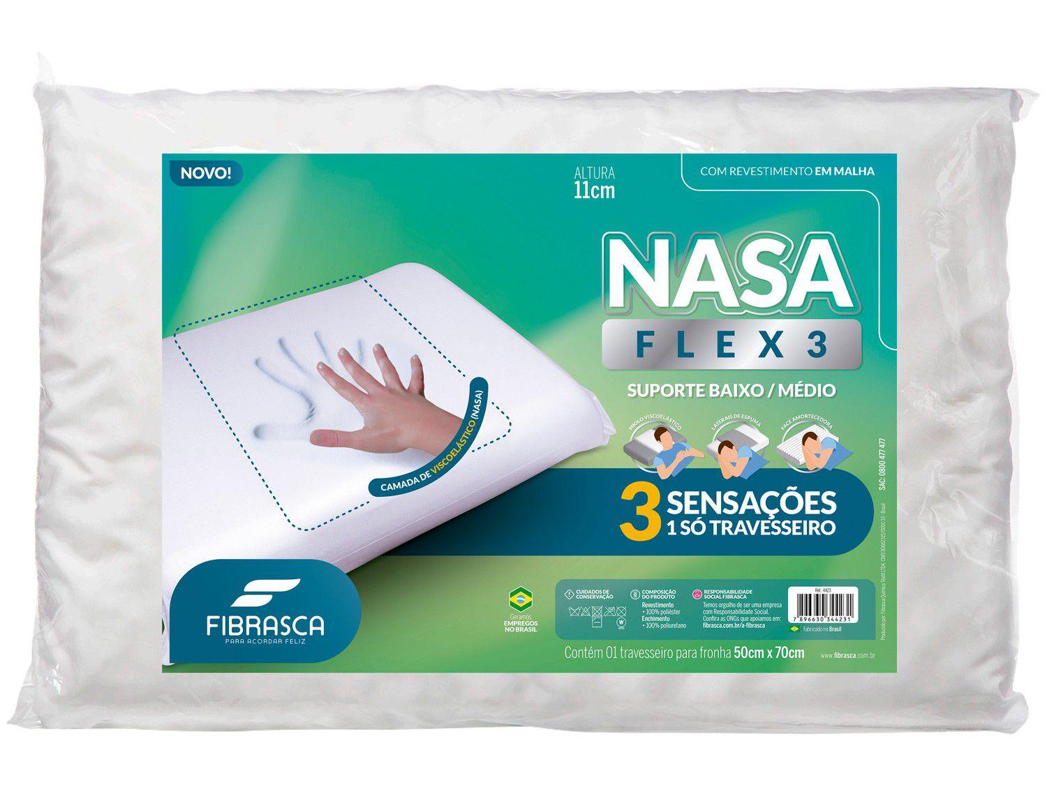 Travesseiro Nasa Fibrasca de Cabeça Viscoelástico - Dupla Face Flex 3