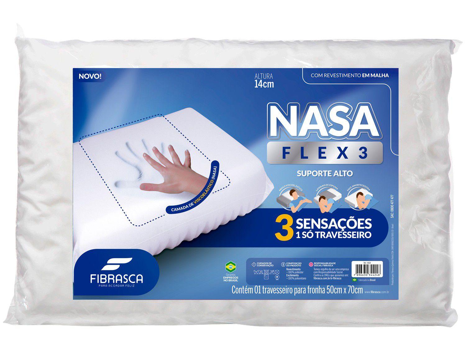 Travesseiro Nasa Fibrasca de Cabeça Viscoelástico - Dupla Face Flex 3