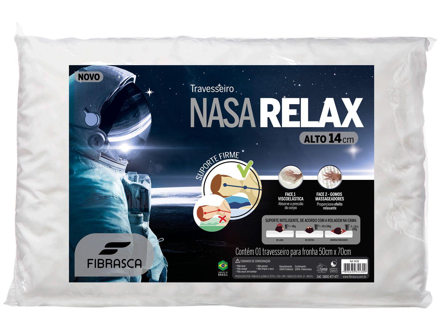 Travesseiro Nasa Fibrasca de Cabeça Viscoelástico - Dupla Face Alto Relax