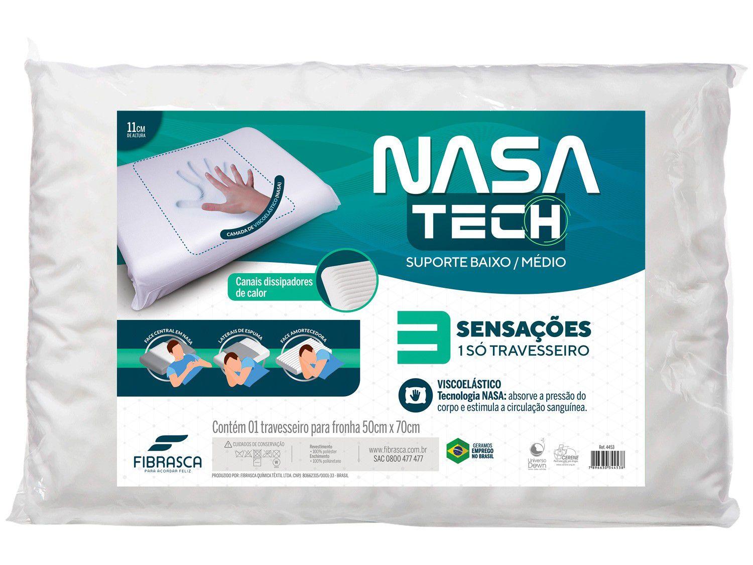Travesseiro Nasa Fibrasca de Cabeça Viscoelástico - Dupla Face Tech 3