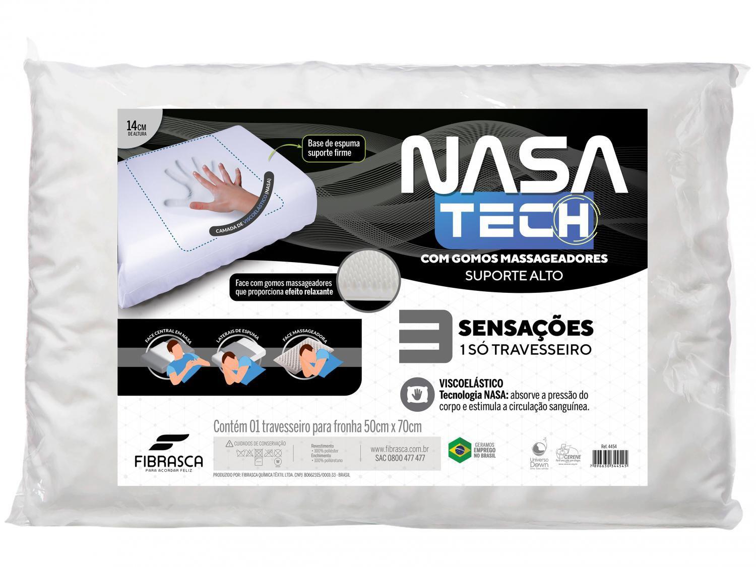 Travesseiro Nasa Fibrasca de Cabeça Viscoelástico - Dupla Face Tech 3