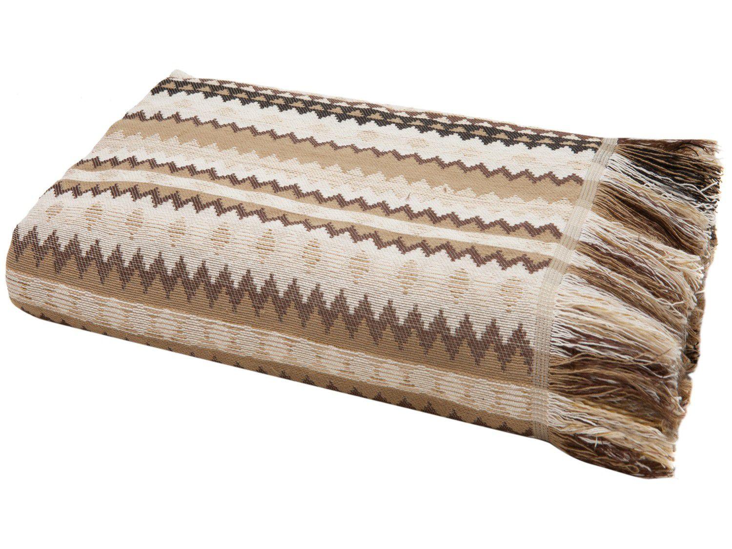 Manta 140x140cm Lartex Jacquard Etnic - Bege
