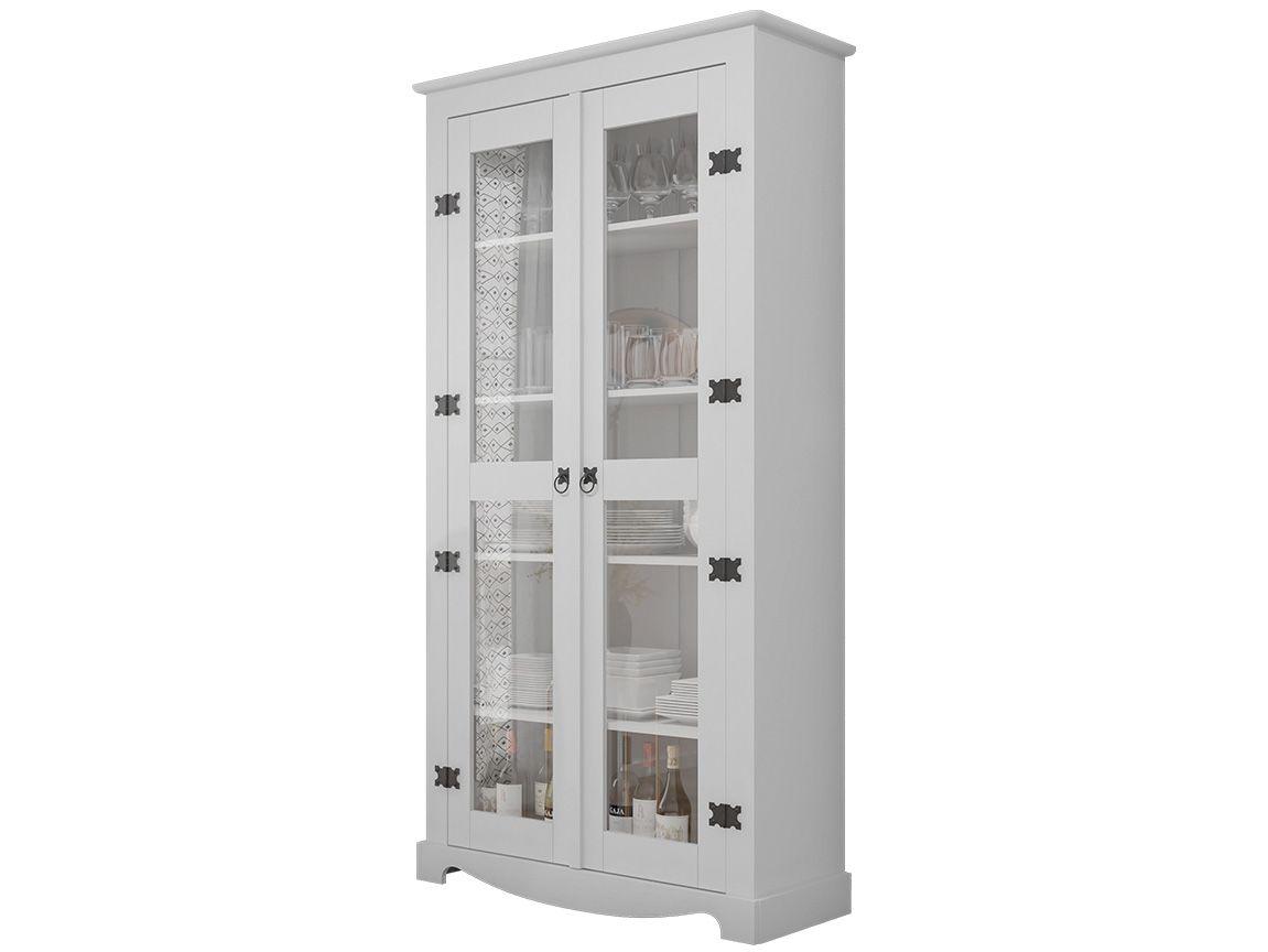 Cristaleira 2 Portas 4 Prateleiras Branco - RV Móveis Dubai