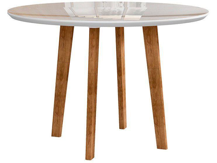 Mesa de Jantar 4 Lugares Redondo - Branco Clean RV Móveis Angra