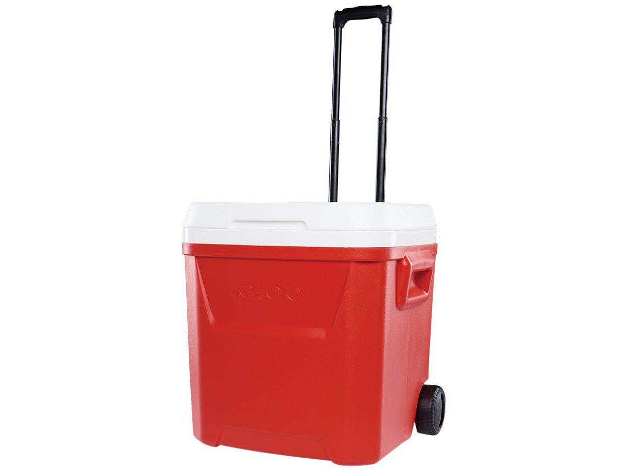 Caixa Térmica Igloo 56L com Rodas Roller Vermelho