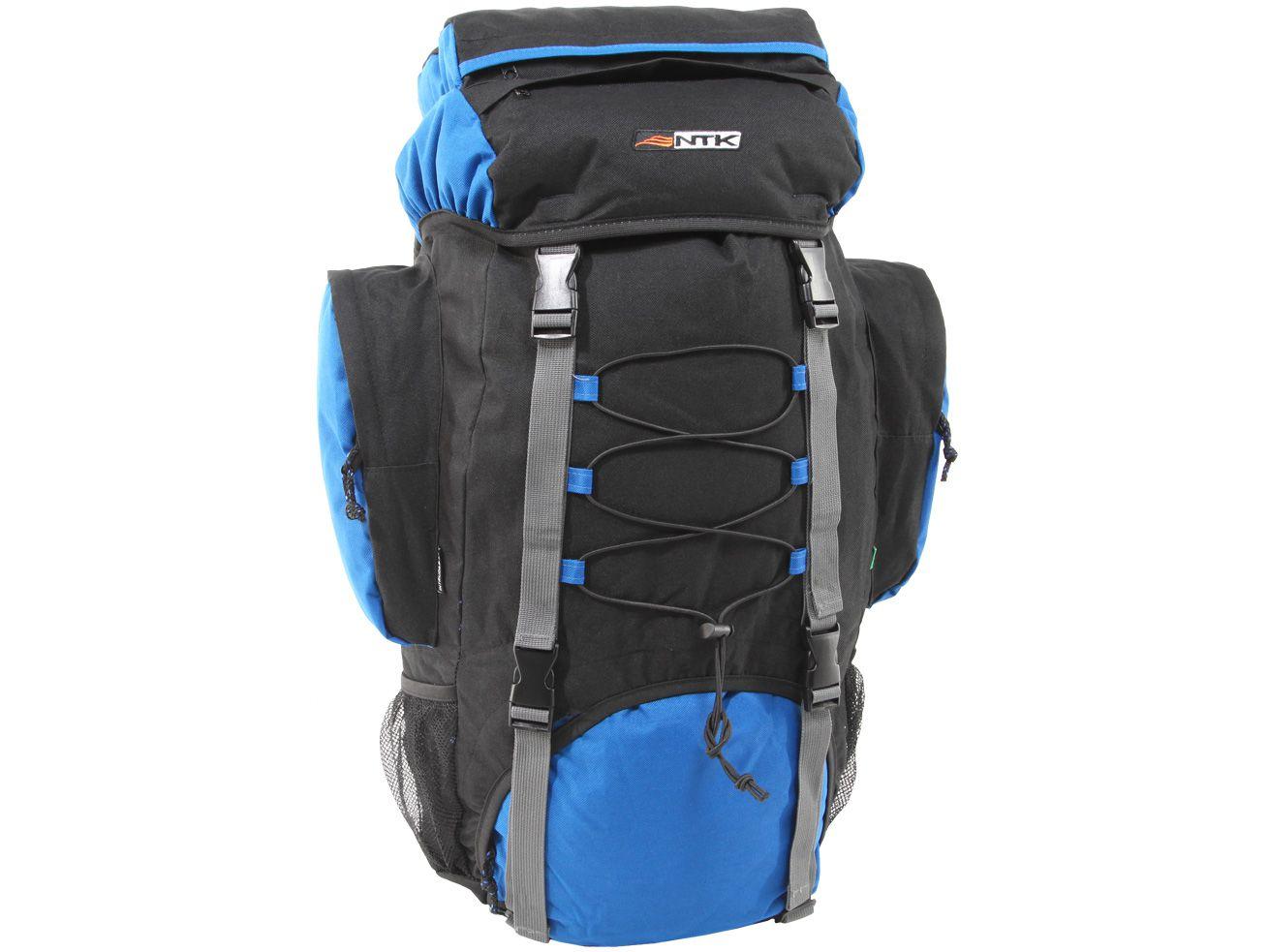 Mochila Cargueira de Trilha Nautika 60L - Intruder Preta e Azul