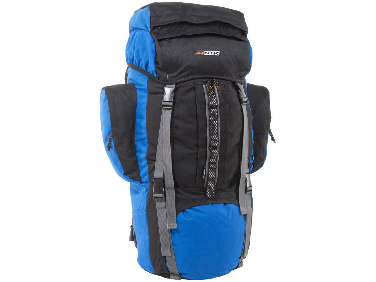 Mochila Cargueira de Trilha Nautika 80L - Intruder Preta e Azul