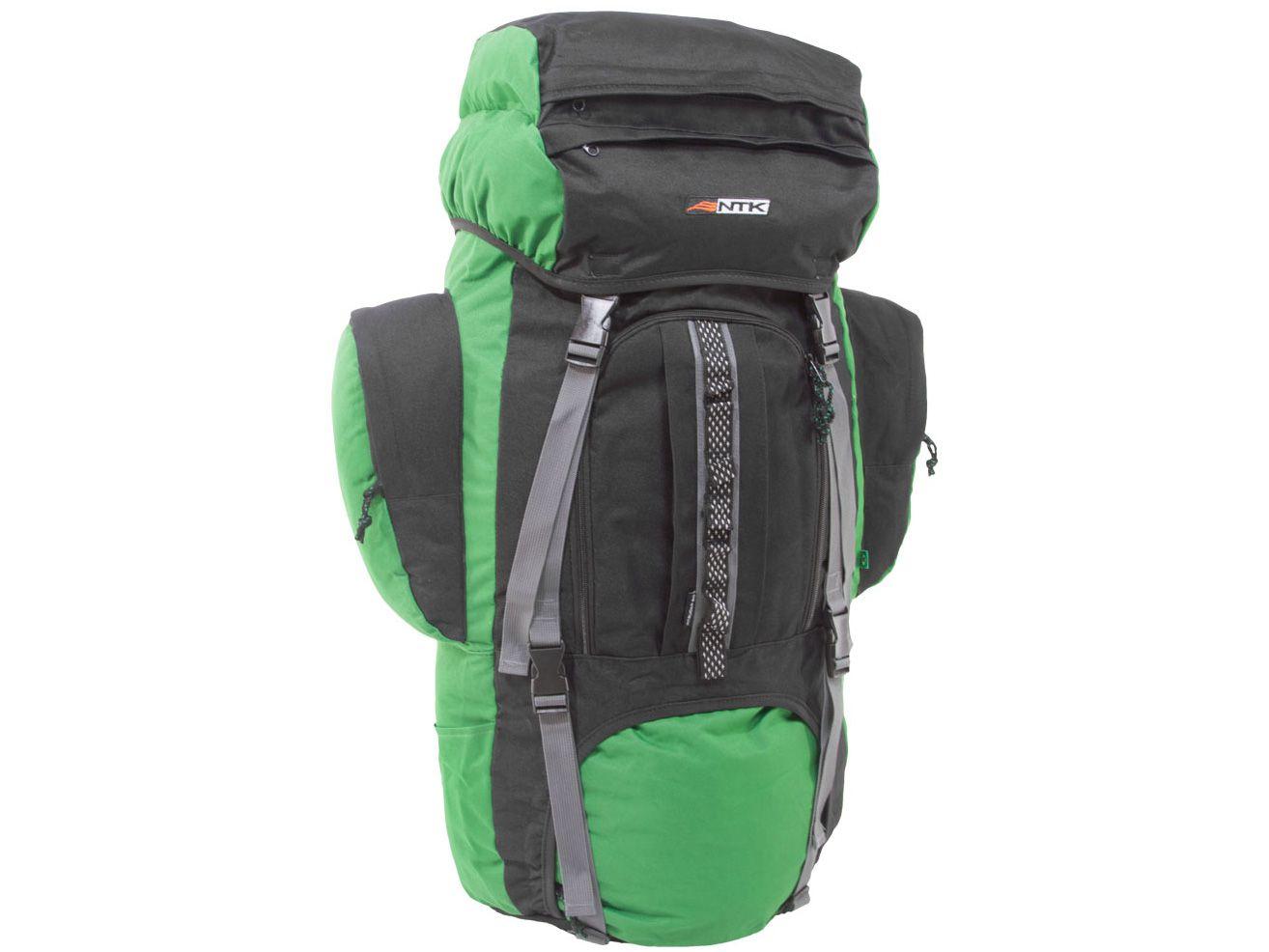 Mochila Cargueira de Trilha Nautika 80L - Intruder Preta e Verde