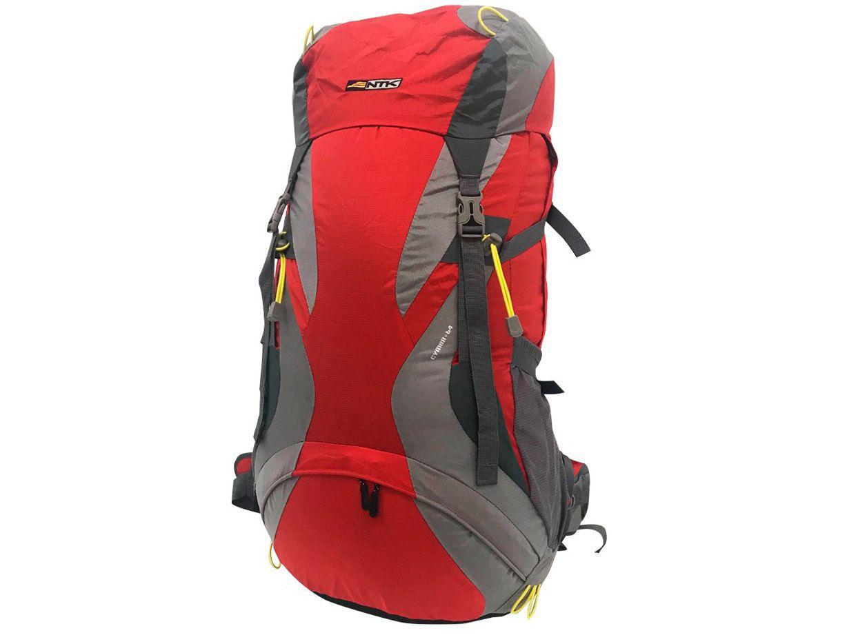 Mochila Cargueira de Trilha Nautika 64L - com Capa de Chuva GT Cymba Vermelho e Cinza