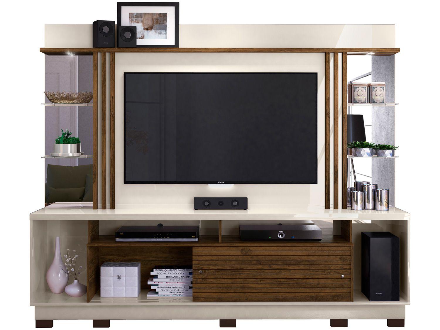 Estante Home para TV até 55" 2 Portas - Madetec Frizz Gold
