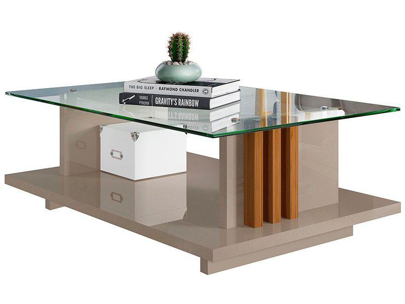 Mesa de Centro com Tampo de Vidro Frizz Madetec