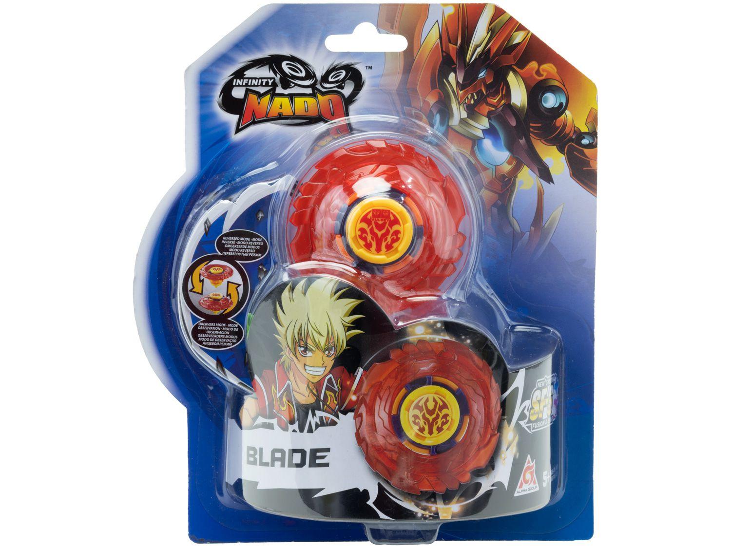 Pião de Batalha Candide Infinity Nado - Plastic Series com Lançador 4 Peças